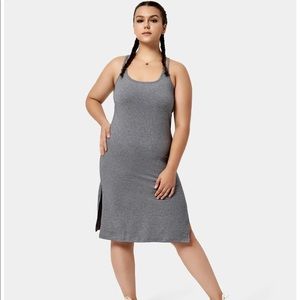 U-Neck Crisscross Sleeveless Split Hem Plus Size